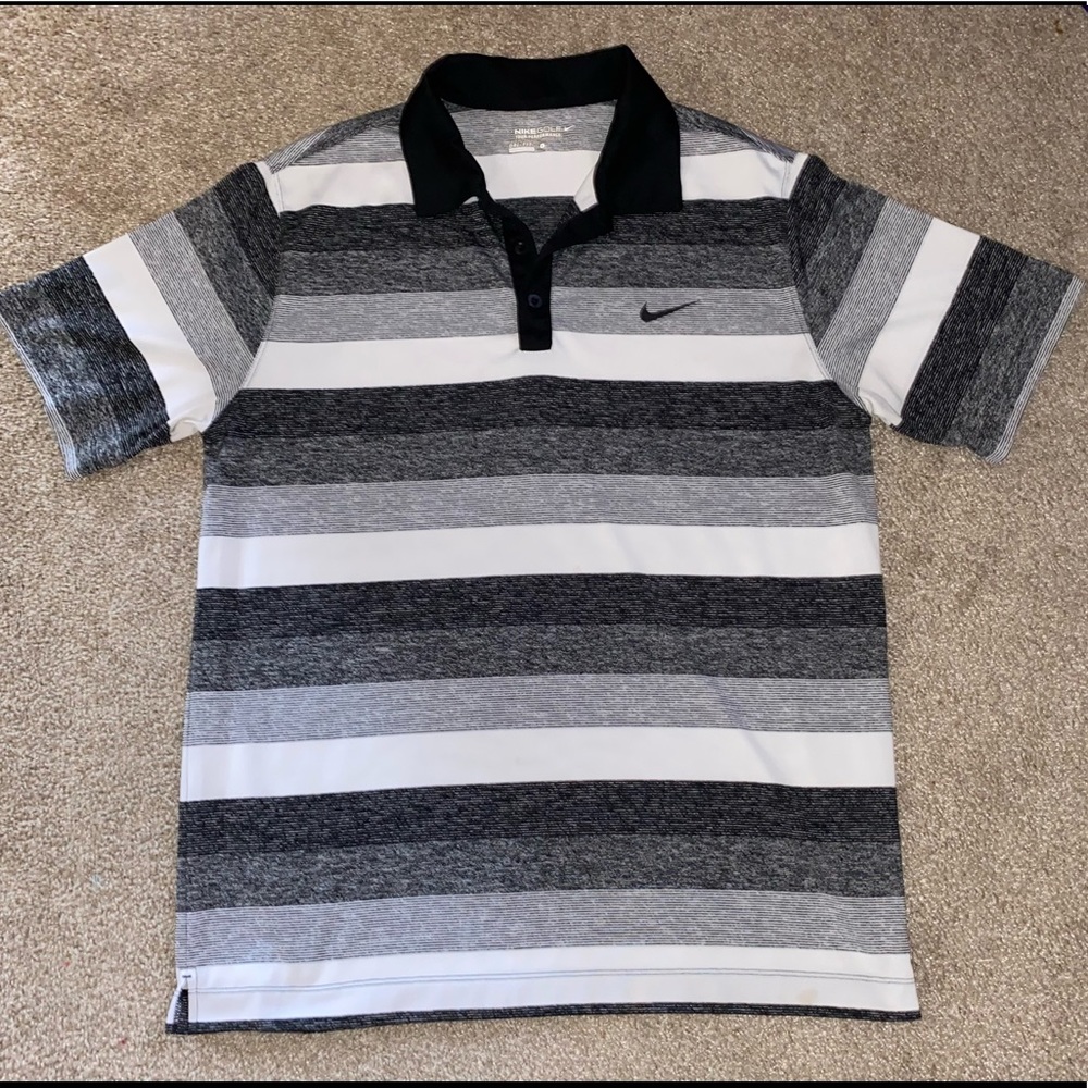 Men's Nike Golf Dri-Fit  Polo Shirt  Standard Fit  Size LG  Striped